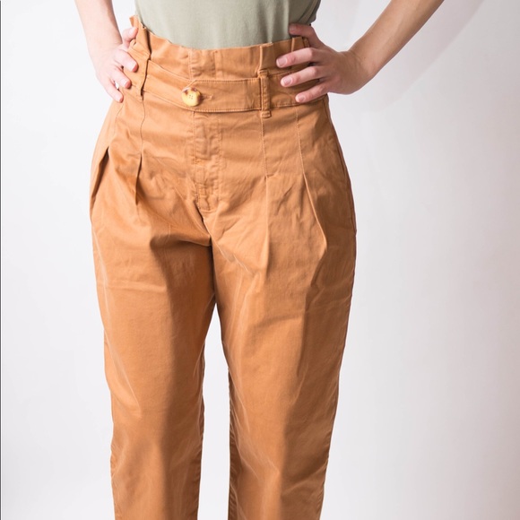 rust colored high waisted pants